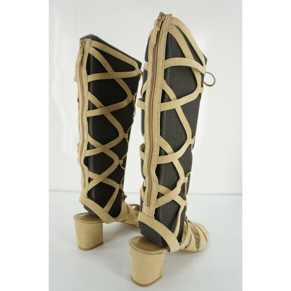 Stuart Weitzman Roman Gladiator Suede Sandal Size 8 Block Heel Open Toe $425 New - Picture 2 of 11